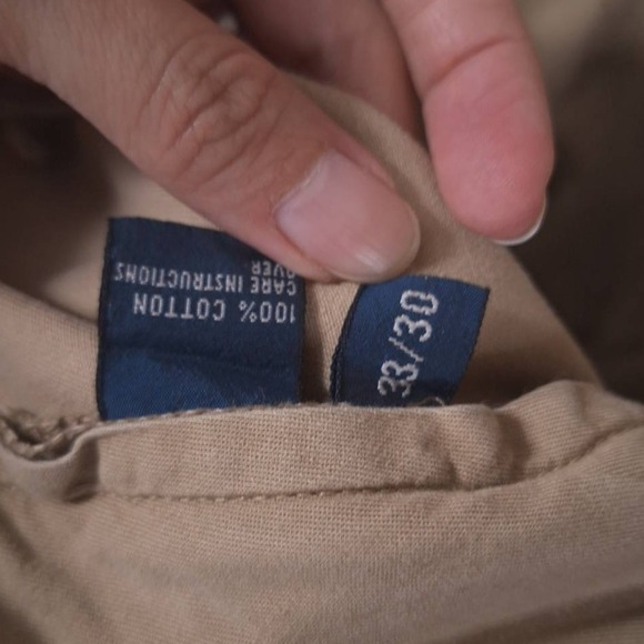 Vtg Polo by Ralph Lauren Classic 67 Chino Cargo Pants Mens 33/30 Beige Cotton - Picture 4 of 15